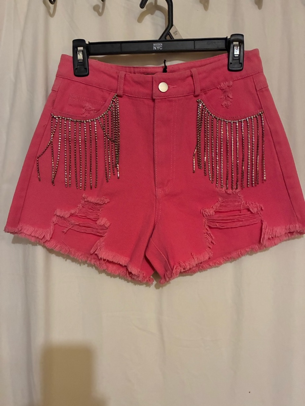 Blue B Collection Rhinestone Fringe Shorts - Picture 6 of 12